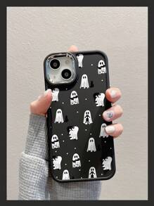 Halloween Ghosts & Cats Pattern Liquid Silicone Mobile Phone Case Full-Body Protection Shockproof Anti-Fall TPU Soft Rubber Case  Compatible With IPhone - Multicolor - View 3