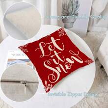 1pc Snowflake & Tree Printed Double-Sided 3D Throw Pillow Case, 3 Size Options For Sofa, Bed Decoration (Pillow Insert Not Included)