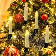 1pc LED Halloween Candle String Lights, Battery Operated With Clips, Easy To Hang, Suitable For Halloween, Christmas And Other Holiday Decorations - White - View 10
