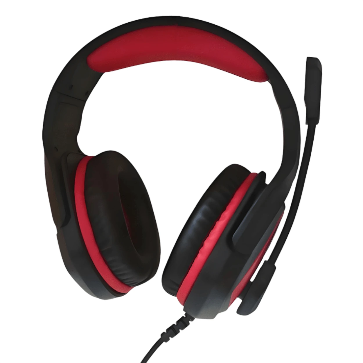 COLUSI Casque de jeu filaire avec jack 3,5 mm, bandeau réglable, microphone antibruit, sourdine sur un clic, microphone omnidirectionnel, coussins d'oreille auto-ajustables, son surround basse, pour /Manette - Rouge - Voir 1