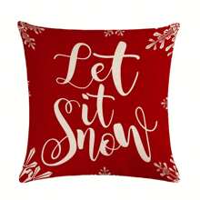 1pc Snowflake & Tree Printed Double-Sided 3D Throw Pillow Case, 3 Size Options For Sofa, Bed Decoration (Pillow Insert Not Included)