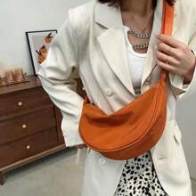 Small Crossbody Bag For Women, Mini Crossbody Bag With Adjustable Strap And Zipper, Lightweight Crescent Bag - 橘色 - 查看 1