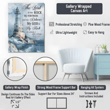 1 Pc Framed Jesus Canvas The Lord Is My Rock And My Fortress Wall Art Posters, Canvas Print Posters Artwork Wall Art Painting, Decoration Picture Living Room Home Decor