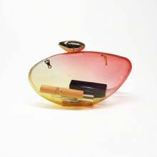 Clutch in acrilico trasparente, borse da sera alla moda con catena in oro rimovibile per donne, clutch da sera rosa trasparente e scintillante, perfetta per matrimoni, feste, balli di fine anno e regali