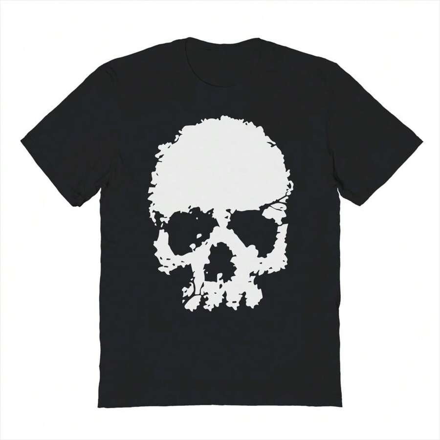 Haywood & Main Grunge Skulls Halloween Unisex Graphic Cotton Short-Sleeve T-Shirt - 黑色 - 查看 1