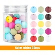 50قطعة من حبات السيليكون ذات الطباعة الملونة مناسبة لأشغال المجوهرات اليدوية، سلسلة المفاتيح الإبداعية، أساور، وأشغال قلائد