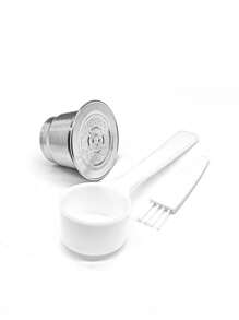 1 pieza Cápsula de café reutilizable de acero inoxidable para máquinas - Gotero y taza filtro, accesorio esencial de café para volver a la escuela