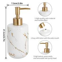Cream Bathroom Accessories Set, 4-Piece Ceramic Bathroom Decorative Accessories, European Style Set Includes Lotion Dispenser, 2 Glasses And Soap Dish For Bathroom Decor, Countertop Vanity Organization - trắng - Xem 6