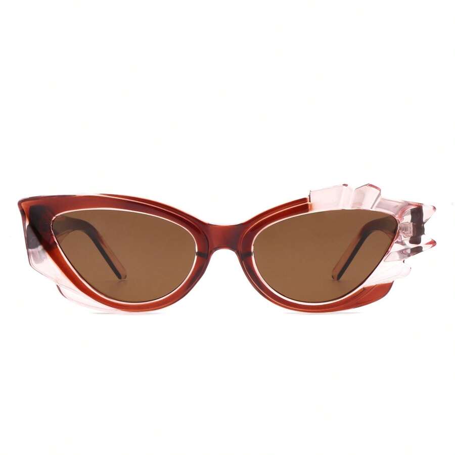 Chic Irregular Cat Eye Women's Fashion Sunglasses - 紅色 - 查看 1