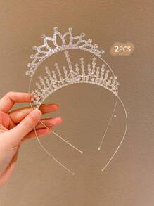 4pcs Girls Crown Headbands, Beauty Pageant, Stage Performance, Wedding Hair Accessories