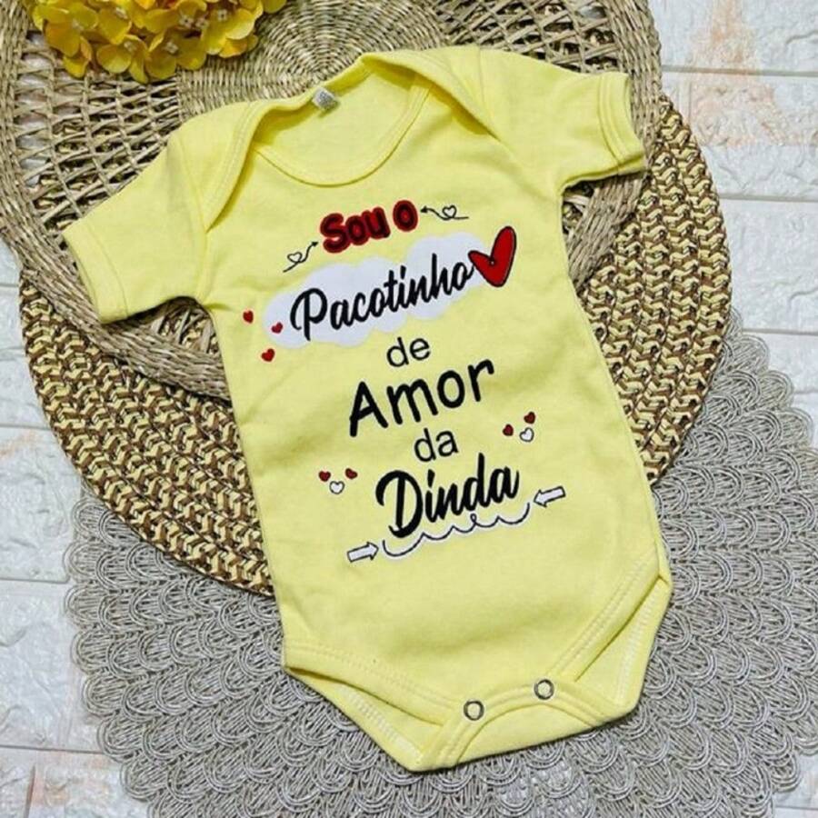 Cotton Monthly Anniversary Bodysuit - Godmother's Love - 黃色 - 查看 1