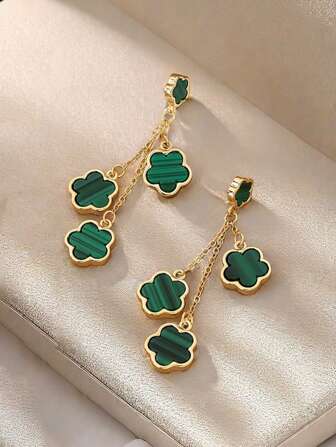 Utsökt blomdesign Dangle örhängen Elegant bohemisk stil legeringssmycken Delikat kvinnliga öronprydnader Alla hjärtans dag, mamma, mor, mors dag, present