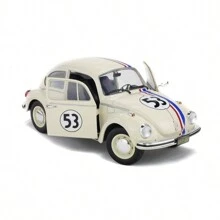 Carrinho Fusca Herbie 53 Miniatura a Fricção Brinquedo de Ferro Abre e Fecha Porta e Capô - Bege - Visão 3