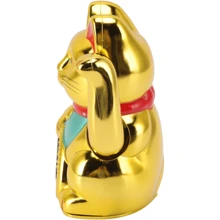 GATO DE LA SUERTE MANEKI NEKO DORADO ATRAE DINERO - Dorado - Ver 6