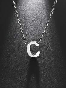 1 件女士不銹鋼首字母項鍊 A-z 大寫字母吊墜生日禮物 - 信件系列 - 查看 83