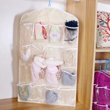 Organizador colgante de sobre la puerta, estantería portátil con 16 bolsillos transparentes para colgar detrás de la puerta, bolsa de almacenamiento montada en la pared para dormitorio, sala de estar, puerta, armario, pequeños artículos y organización de ropa, bolsas del día de los enamorados - Multicolor - Ver 15