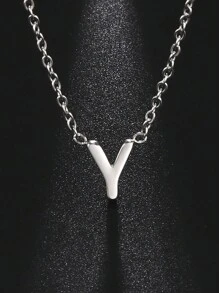 1 件女士不銹鋼首字母項鍊 A-z 大寫字母吊墜生日禮物 - 信件系列 - 查看 110