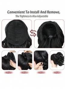 Extension de queue de cheval, queue de cheval à cordon 25 cm, extensions de cheveux de queue de cheval bouclée et ondulée courte, perruque de queue de cheval ondulée naturelle, postiche de cheveux synthétiques pour femmes