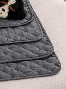 1pc Thin Plaid Pet Mat, Suitable For Medium And Small Cats And Dogs, All Season Sleep Mat, Dark Gray - Dark Grey - View 5
