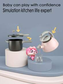 1set Children's Pretend Play Electric Rice Cooker Kitchen Toys, Random Color Accessories - Multicolor - View 7