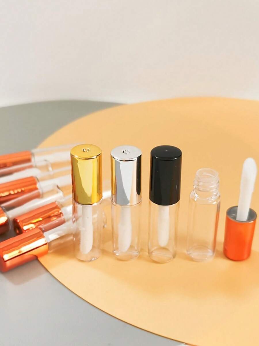 唇膏容器 圆形迷你唇彩样品管 可再填充瓶 橡胶内胆 旅行必需品 空唇彩分装瓶，分装唇彩空管样品容器 液体容器 透明容器 塑料唇彩瓶 液体唇膏管 空唇彩管 透明唇管 健身露营 度假必需品 度假配件 旅行配件 邮轮 - 彩色 - 查看 1