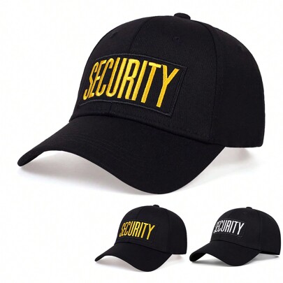 1pc Men's Security Embroidered Baseball Cap, Adjustable, Sun-Proof, Casual Hat For Outdoor, Spring/Autumn, Suitable For Travel, Beach, Party Halloween,Festival,Holiday