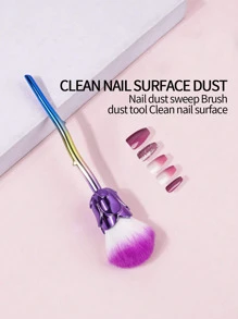 1Pc Nail Art Dust Brush Pink Rose-Shaped Design Cleaner Brush For Nails Makeup, Powder, Blush, Cleaning And Trimming Multi-Functional Rose Flower Nail Brush - Nail Dust Cleaner, Powder, Blush, Makeup Brush For Travel