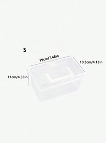 1pc Simple Handheld Desktop Large Capacity Transparent Storage Box