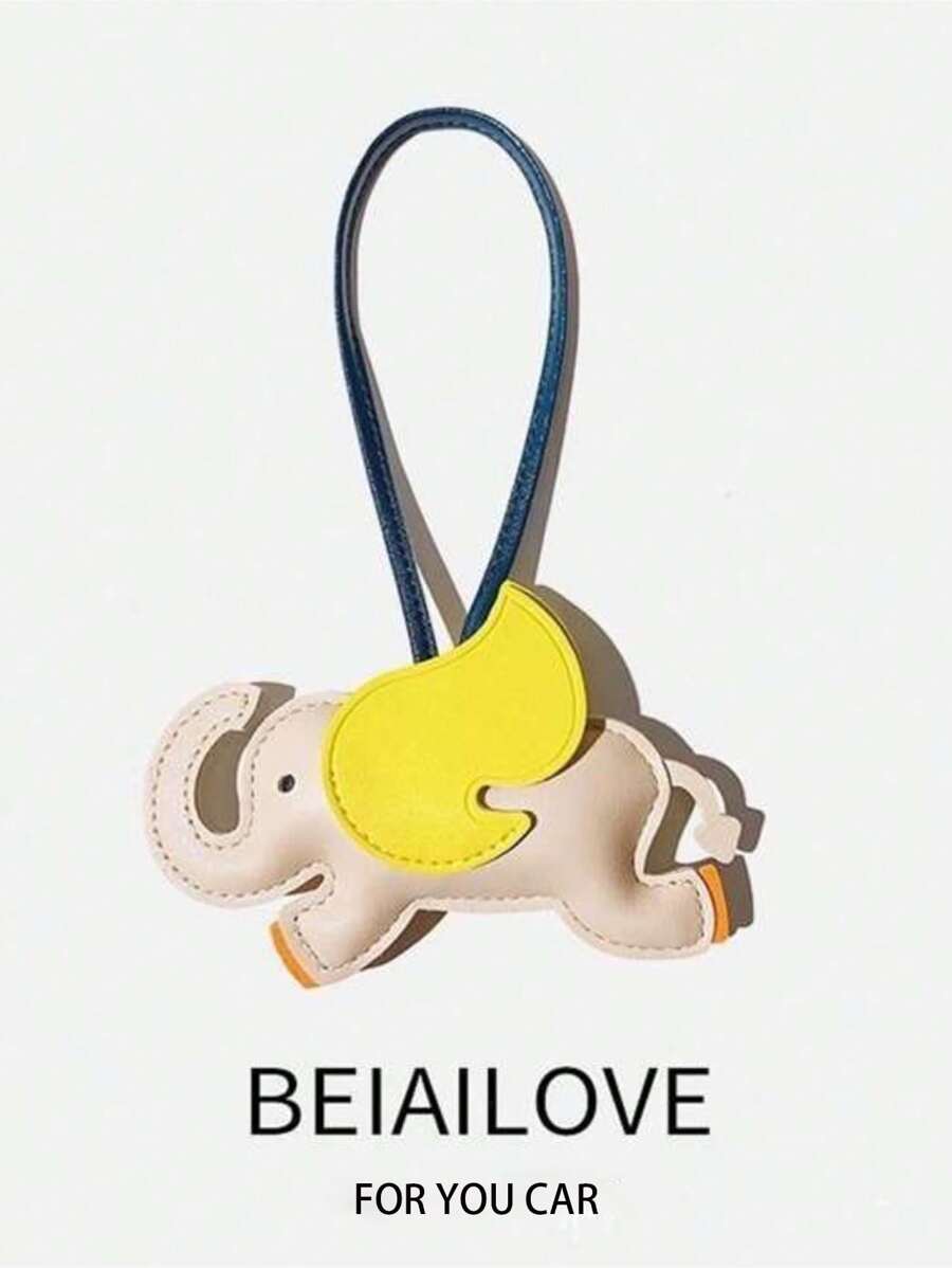 Dedoo 1个彩色PU材质3D立体大象/飞象吉祥物钥匙扣/包包挂饰，适合女性上班族、大学生、男性大学生，也适合作为周年纪念日、情人节礼物或毛绒情人节礼物。