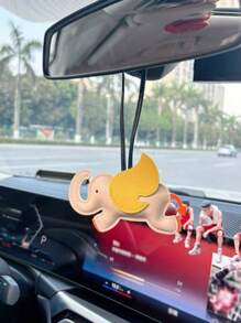 Dedoo 1个彩色PU材质3D立体大象/飞象吉祥物钥匙扣/包包挂饰，适合女性上班族、大学生、男性大学生，也适合作为周年纪念日、情人节礼物或毛绒情人节礼物。 - 彩色 - 查看 5