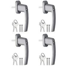 4Pcs Aluminum Window Handle Universal Espag Key Locking For Double Glazing  All Common Windows And Balcony Doors Gray Aluminum Alloy - 1 - View 6