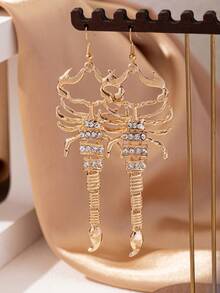 1 对欧美夸张蝎子个性万圣节昆虫耳环 - 金黃色 - 查看 3