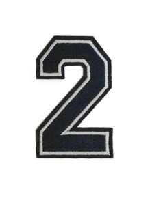 1個大號白色刺繡數字0-9衣裝貼片,可diy的棒球外套和大衣的數字徽章,可熨燙 - 杏色 - 查看 23