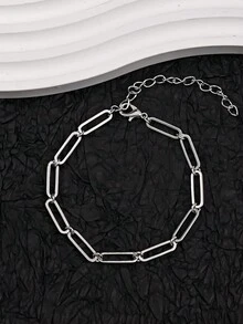 Bộ 10 chiếc vòng tay bạc hình học pha lê Punk đơn giản, thích hợp cho phụ nữ đeo hàng ngày, tiệc tùng, quà tặng, lễ hội - Bạc - Xem 6