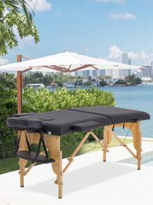 Massage Table Portable Portable Massage Bed 2 Section Foldable Tattoo Bed W/Carrying Case,Solon&Facial Care Spa Lash Bed - Black - View 1
