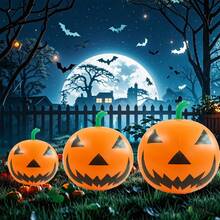23cm Halloween Pumpkin Shaped Ball, Unique Landscape Decor For Yard, Park, Made Of PVC - Orange Color - View 3