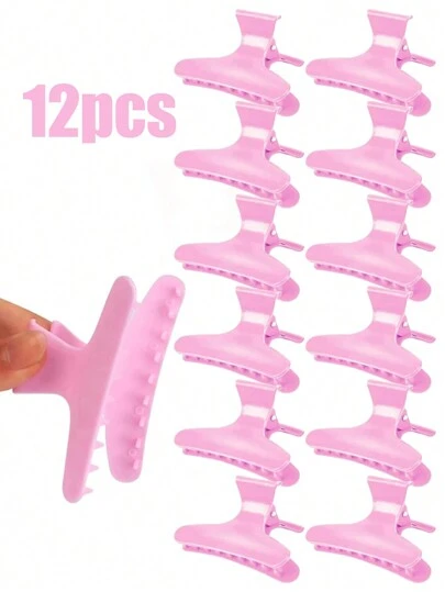 12 piezas Pinzas para el cabello con diseño de mariposa negra, pinzas para el cabello para seccionar, peinar y cortar el cabello en el salón de belleza. Accesorios de peluquería, productos y accesorios para el cabello, esenciales de viaje para mujeres, vuelta al colegio, vacaciones, cepillo para el cabello, secador de pelo, herramientas para el cabello, cuidado del cabello, cepillo para cabello rizado, peluquería, equipos de peluquería, esenciales de viaje