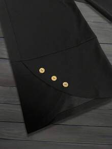 Women's Fashion Rivet Decorated Casual Long Pants For Fall/Winter - Black - View 3