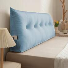 1pc Triangular Headboard Pillows Twin/Queen/King Size Head Roll Pillow Bed Wedge Pillow Large Bolster Bed Rest Reading Pillows Backrest Positioning Support Pillows With Side Pockets Bolster Cushion - 淺藍色 - 查看 7