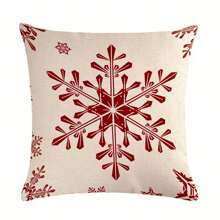 1pc Snowflake & Tree Printed Double-Sided 3D Throw Pillow Case, 3 Size Options For Sofa, Bed Decoration (Pillow Insert Not Included)