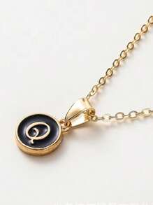 1 Stück Modische Halskette Mit Buchstaben-anhänger, Personalisierte Buchstaben-halskette Für Frauen Und Mädchen, Goldfarben, Geschenk-accessoires