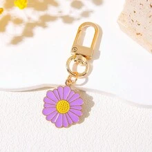 1 件合金珐琅雏菊钥匙扣，时尚清新花卉钥匙圈，带龙虾扣，适用于背包、手提包和手机，返校礼物，装饰花形钥匙扣，适合情侣和女士 - 彩色 - 查看 8