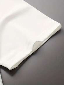 Men's Short Sleeve Cotton T-Shirt With Creative 'BOM' Print, Casual Round Neck, Versatile And Comfortable, Spring And Summer Collection - trắng - Xem 3