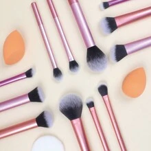 12件套多功能化妆刷套装：散粉刷、腮红刷、粉底刷、眼影刷、修容刷 + 斜角美妆蛋、圆形美妆蛋、白色粉扑、化妆刷套装、化妆刷套装、化妆刷套装、全套化妆刷、化妆刷套装、全套化妆工具、化妆刷套装、化妆刷套装、化妆礼盒套装 - 彩色 - 查看 5