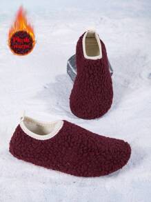 Thermal Slippers, Autumn/Winter Home Daily Use Warm Anti-Slip Maternity Shoes, Fluffy Furry Slippers, Indoor Yoga
