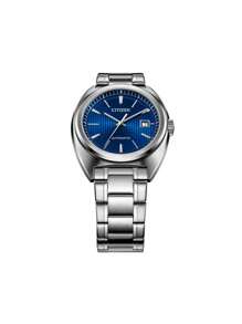 CITIZEN Watches For Men Automatic Watch With Mechanical Movement And Crystal Dial Men's Watch With Date Display, Stainless Steel Strap NJ0100-71L - Blue - View 6
