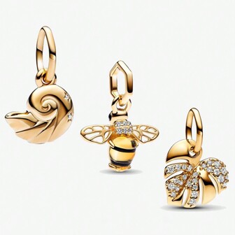 1 Sea Insect Series Snail Pendant Silver Plated Charm Fit Bracelet Necklace DIY Jewelry Gift