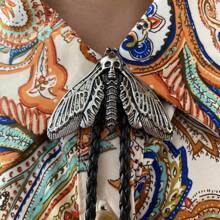 1pc Original Design Moon, Star, Ghost & Moth Bolo Tie, Adjustable Length Rope Necklace, American Western Cowboy Bolo Tie For Casual, Party, Wedding, Unisex, Great Gift Idea Men Necktie - Ghost Face Skull Moth Tie - View 14