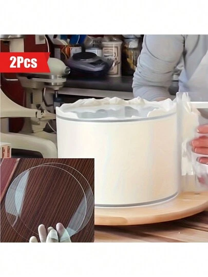 2 Pcs Cake Smoothing Beginner Set - 4/6/8 Inch Acrylic Transparent Molds With Smooth Edges For Easy Cake Release - , Uncharged, Perfect For Cake Shops And Home Bakers