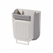 1 pieza Papelera de cocina montada en la pared, plegable, especial para residuos de cocina, puerta de armario, cubo de almacenamiento, cesta de papel para baño, decoración del hogar, regalos navideños, regalos para el hogar, decoración de la habitación